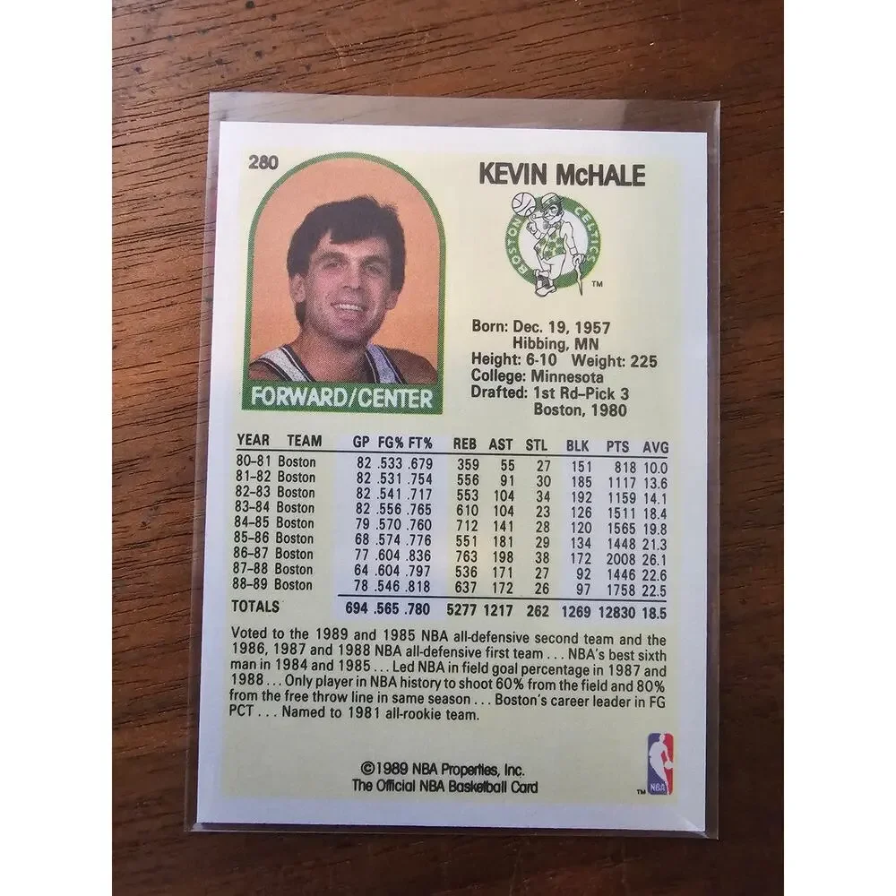 Kevin McHale 1989-1990 NBA Hoops #280 - Boston Celtics - HOF - Fresh Pull